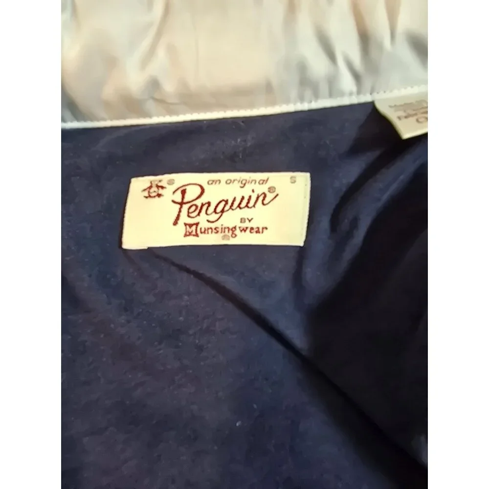 Original Penguin Navy Blue Lightweight Hoodie Jacket With Stand Collar Zip Front